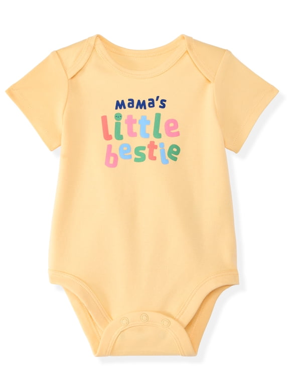 Newborn & Baby Girl Cotton Lap-Shoulder Short-Sleeve Bodysuit, Sizes 0–24M