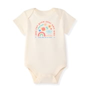 Garanimals Newborn & Baby Girl Cotton Lap-Shoulder Short-Sleeve Bodysuit, Sizes 0–24M