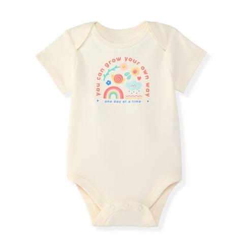 Newborn & Baby Girl Cotton Lap-Shoulder Short-Sleeve Bodysuit, Sizes 0–24M