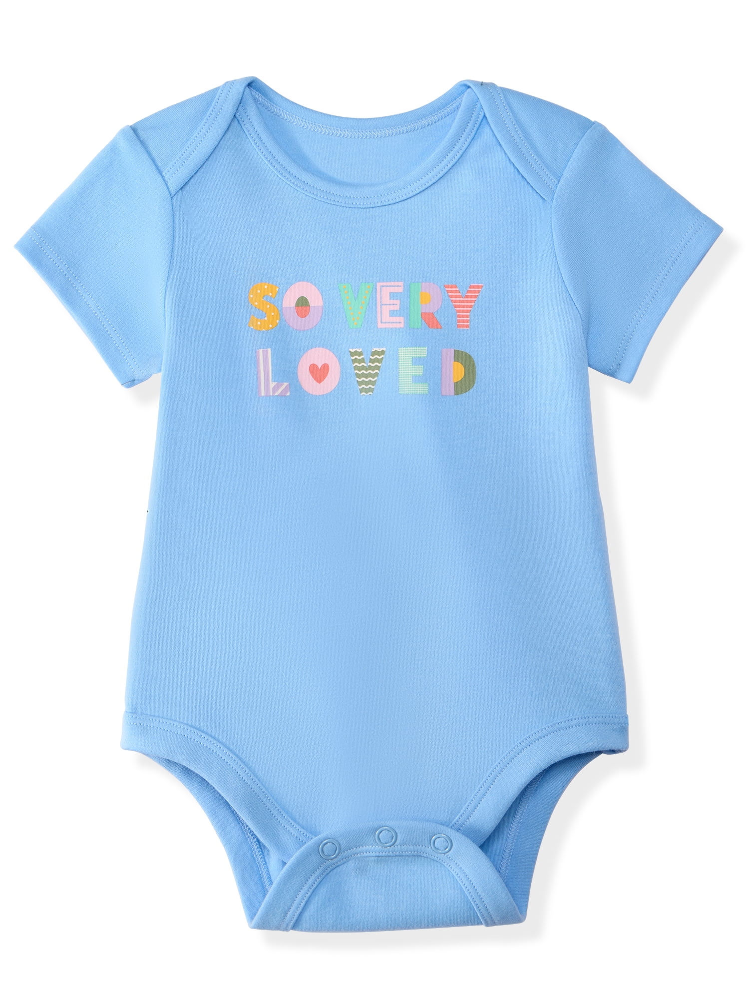 Garanimals Newborn & Baby Girl Cotton Lap-Shoulder Short-Sleeve Bodysuit, Sizes 0–24M