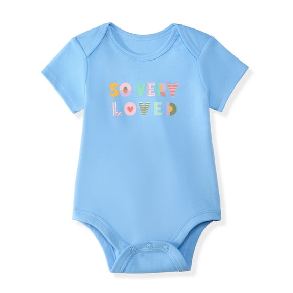Garanimals Baby Girl Cotton Lap-Shoulder Short-Sleeve Bodysuit, 0–24M