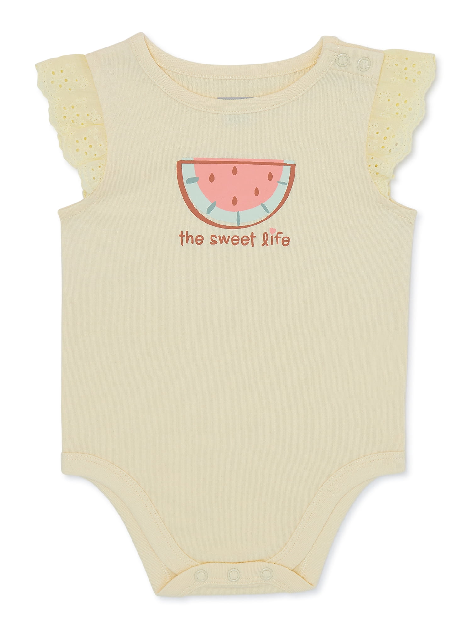 Garanimals Baby Girl Flutter Sleeve Bodysuit, Sizes 024M