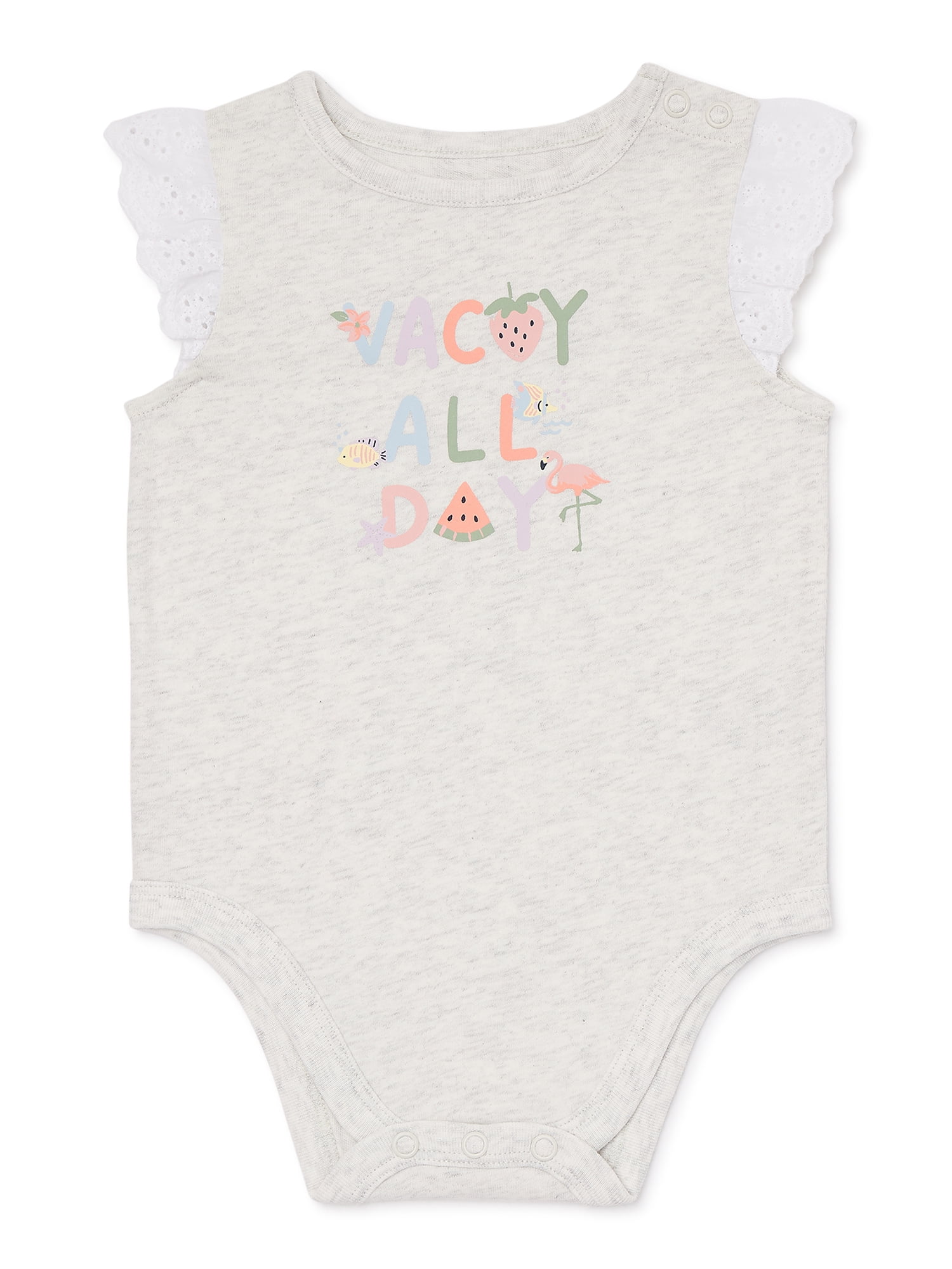 Garanimals Baby Girl Flutter Sleeve Bodysuit, Sizes 024M