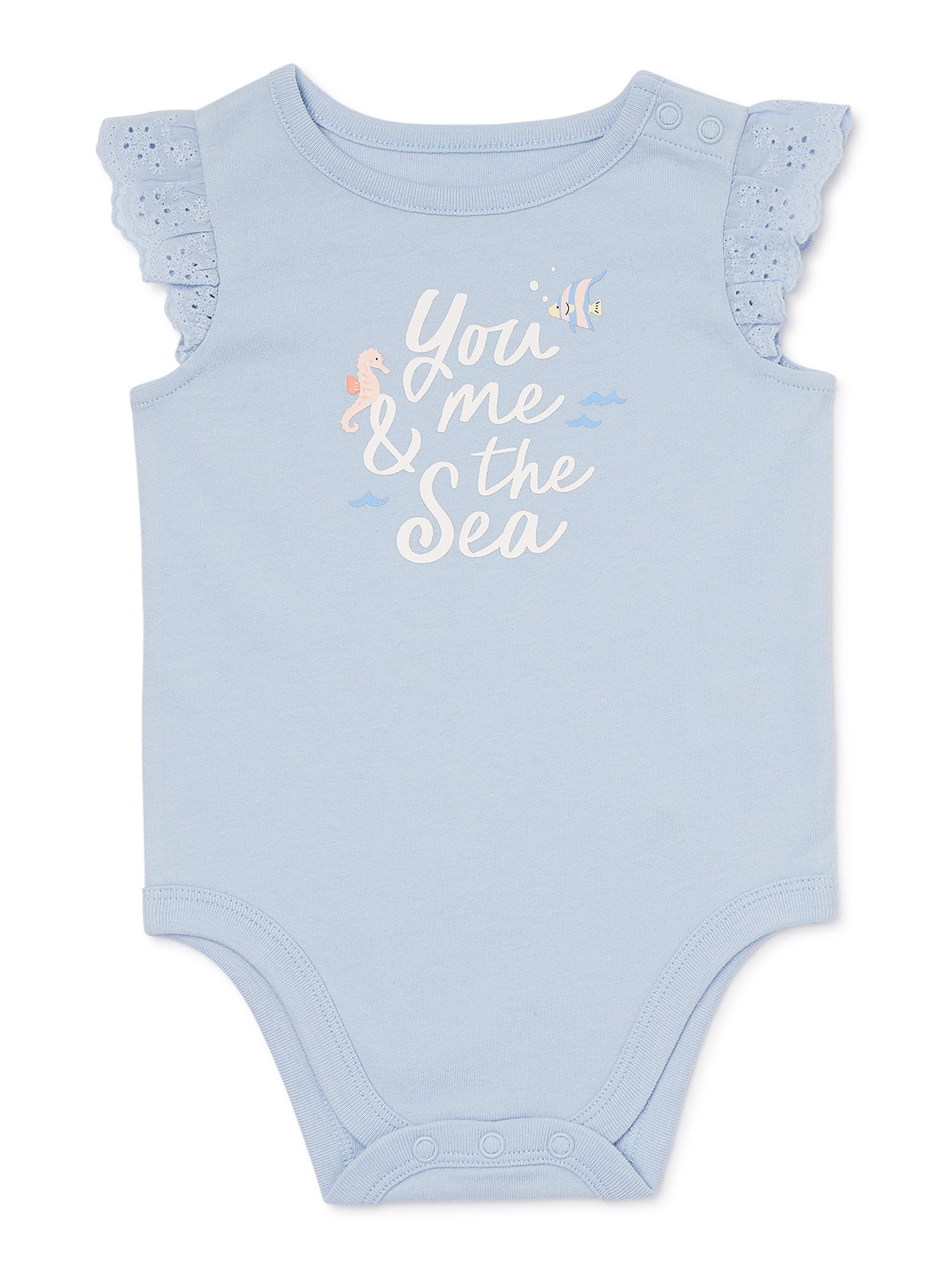 Garanimals Baby Girl Flutter Sleeve Bodysuit, Sizes 024M