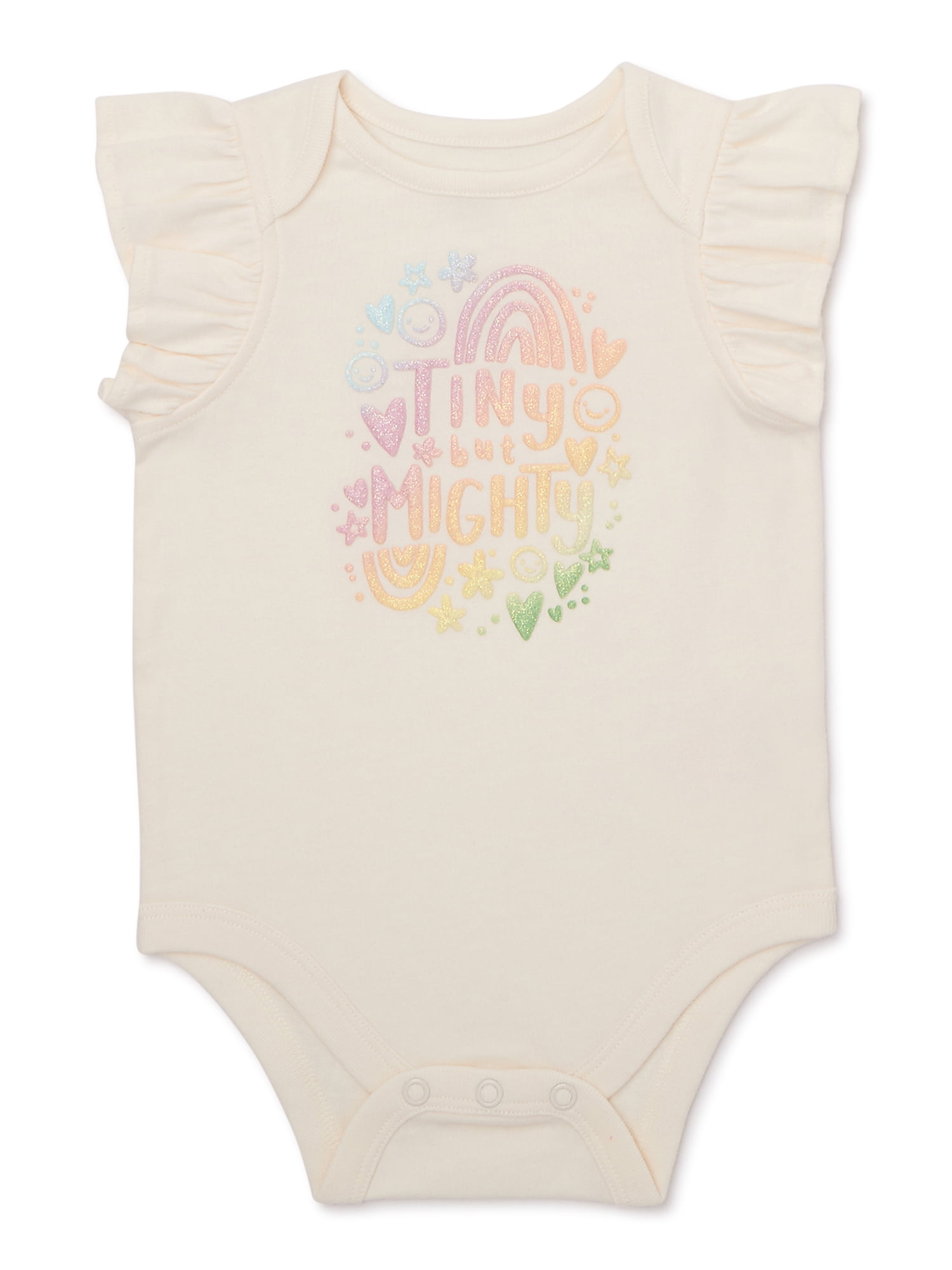 Garanimals Baby Girl Flutter Sleeve Graphic Bodysuit, Sizes 024 Months