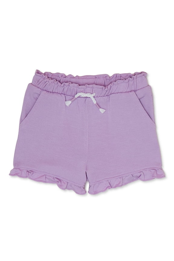 Baby Girl French Terry Ruffle Shorts, Sizes 0-24 Months