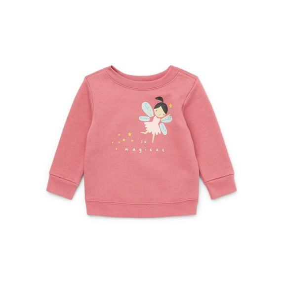 Garanimals Baby Girl Graphic Fleece Sweatshirt, Sizes 6-24 Months