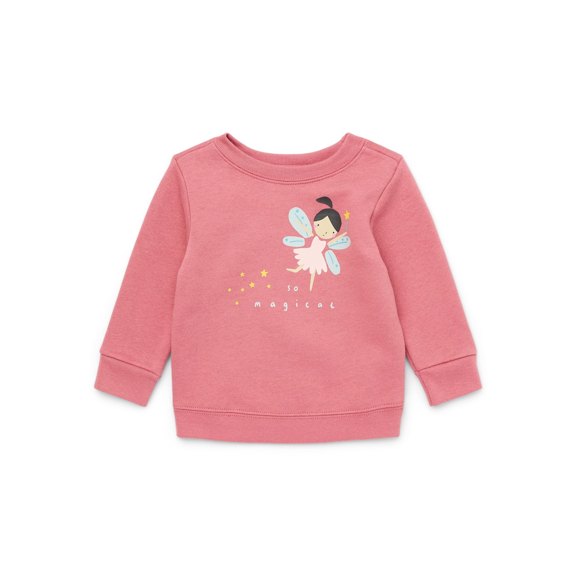 Garanimals Baby Girl Crewneck Fleece Sweatshirt, Sizes 6-24 Months,  Comfortable - Walmart.com