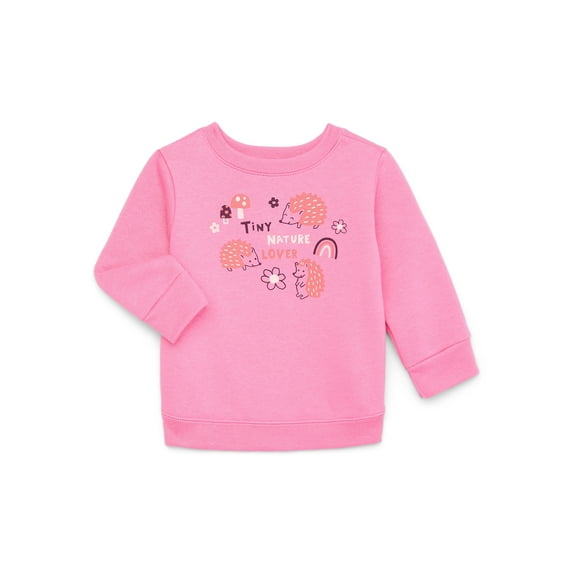 Garanimals Baby Girl Graphic Fleece Sweatshirt, Sizes 6-24 Months