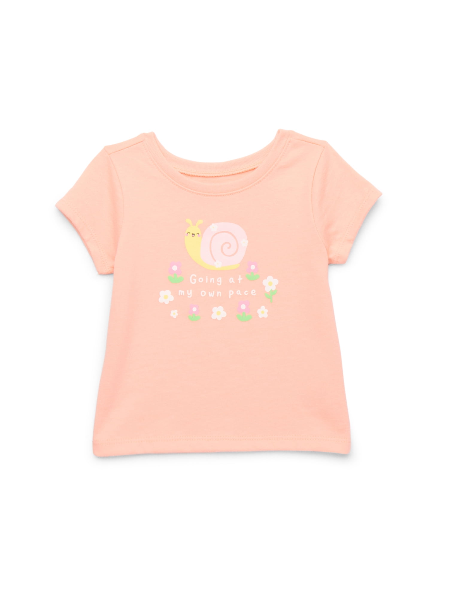 Garanimals Baby Girl Graphic T-Shirt with Short Sleeves, Sizes 0M-24M