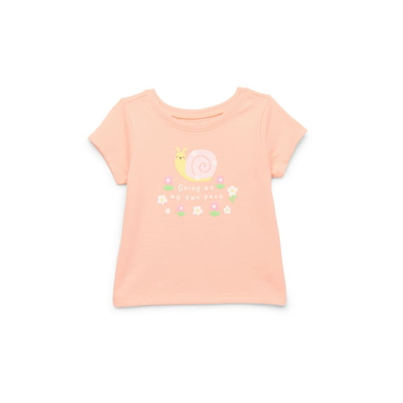 Garanimals Baby Girl Graphic T-Shirt with Short Sleeves, Sizes 0M-24M