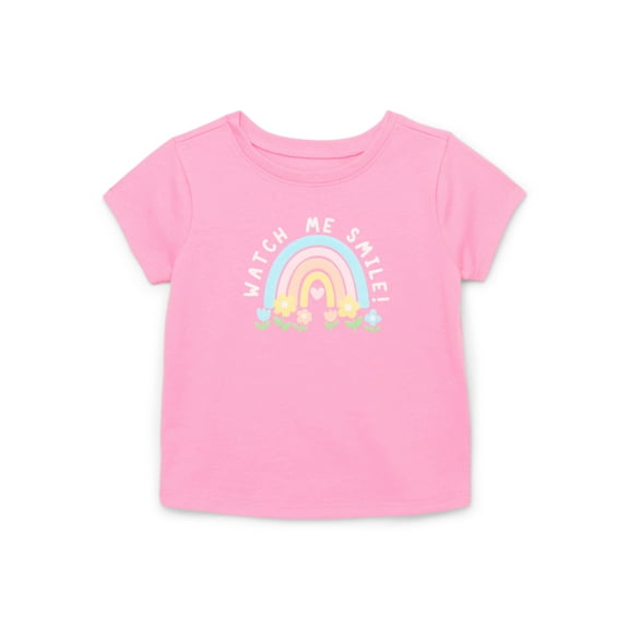 Garanimals Baby Girl Graphic T-Shirt with Short Sleeves, Sizes 0M-24M