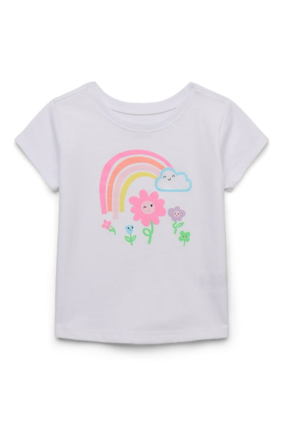 Baby Girl Graphic T-Shirt with Short Sleeves, Sizes 0M-24M