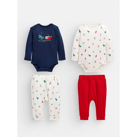 Garanimals Baby Girl Holiday 4 PC outfit Set, Sizes 0M-24M