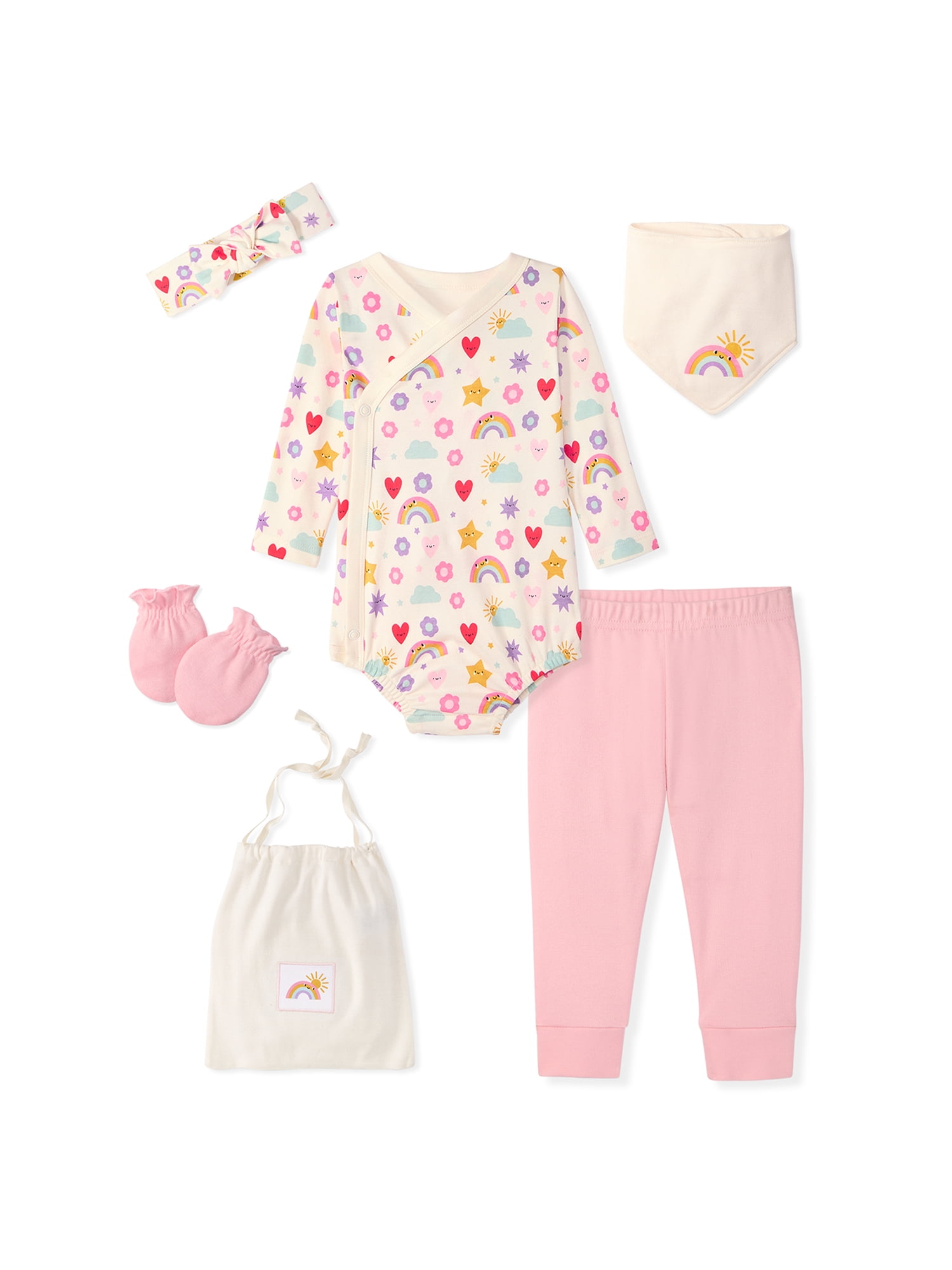 Newborn & Baby 100% Cotton Newborn Essentials Set, Sizes Newborn–9M, 5-Piece