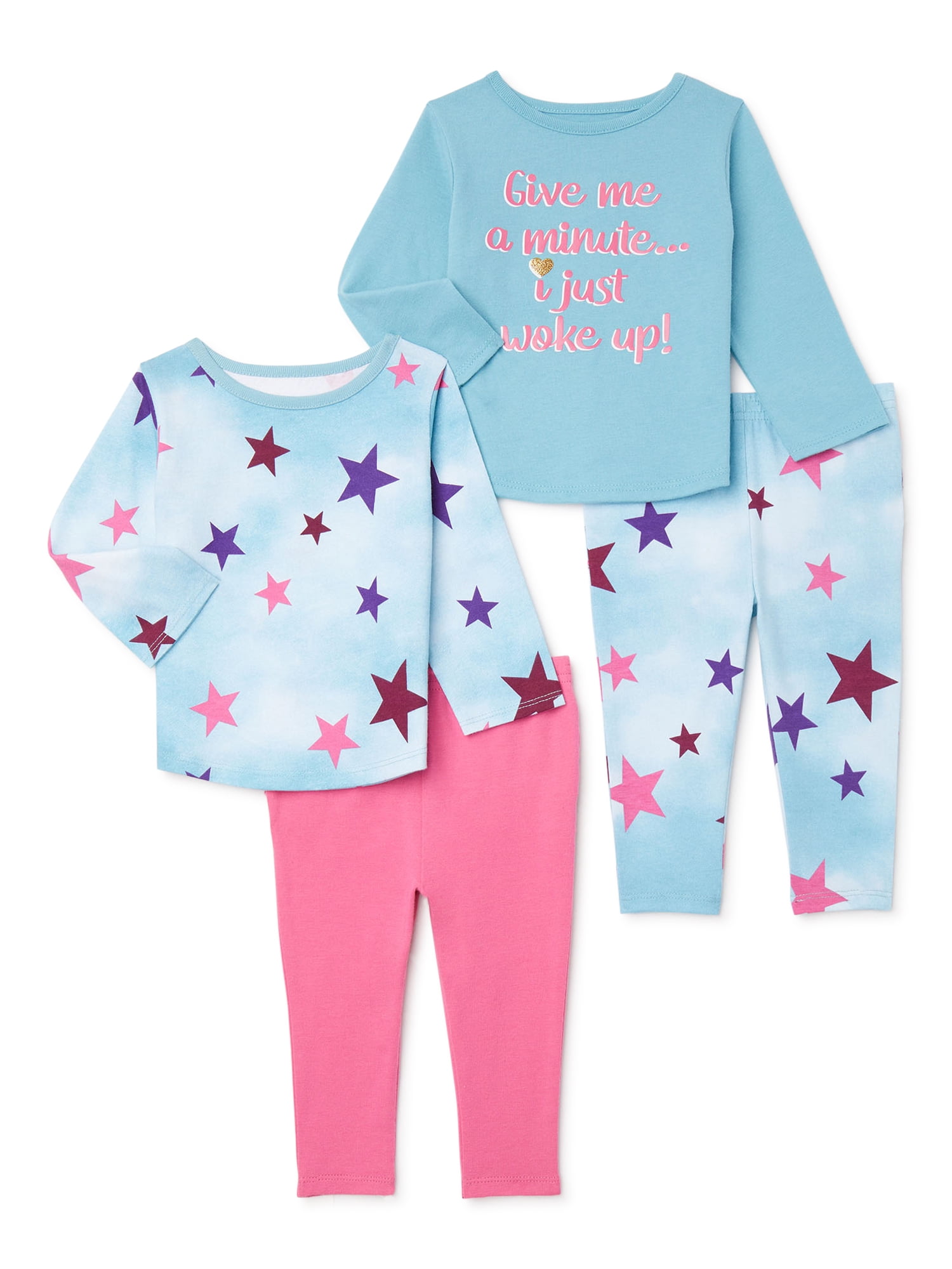 Garanimals Baby Girl Legging and Long Sleeve TShirt Outfit Set, 4