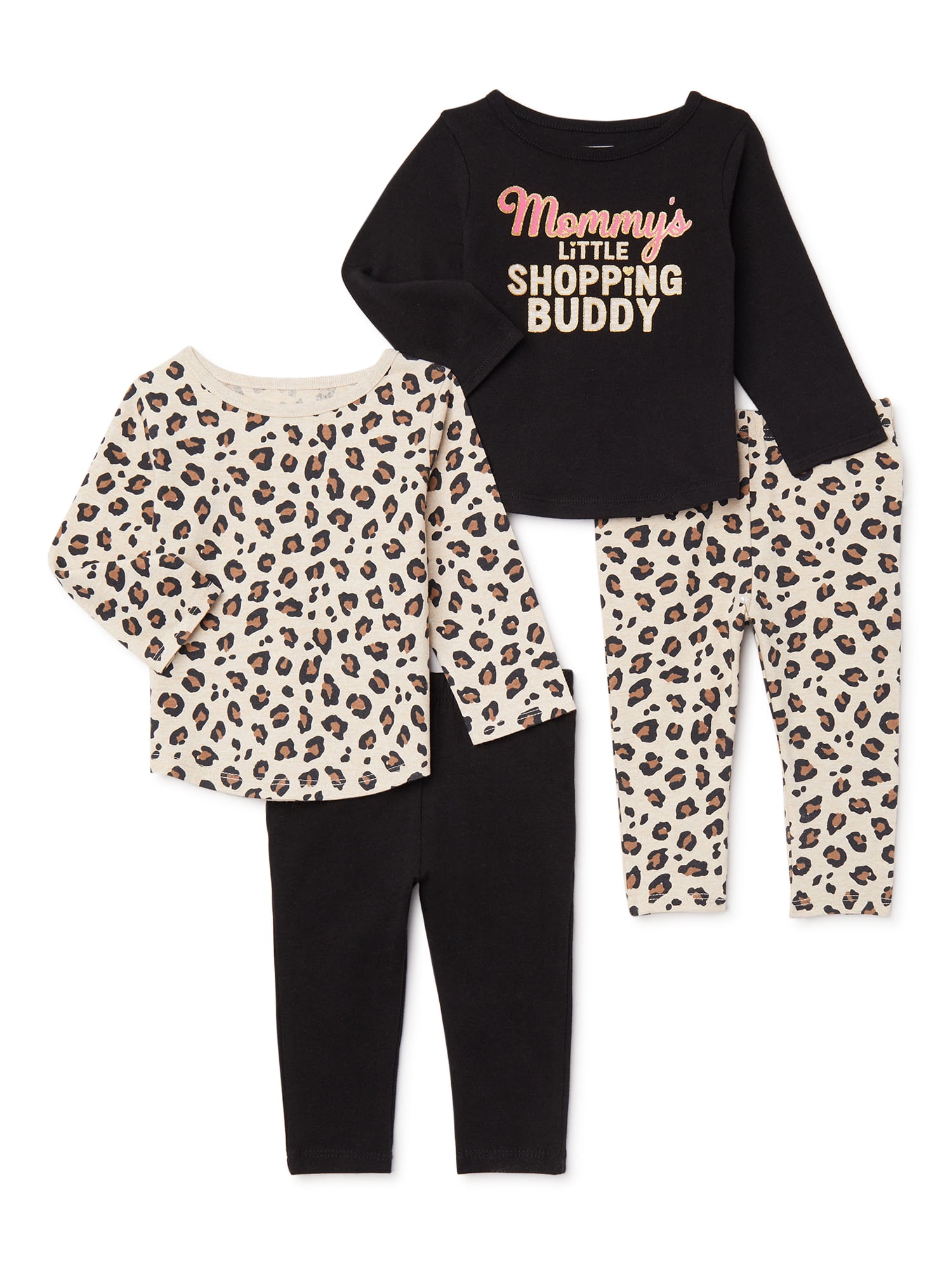 Garanimals Baby Girl Legging and Long Sleeve TShirt Outfit Set, 4