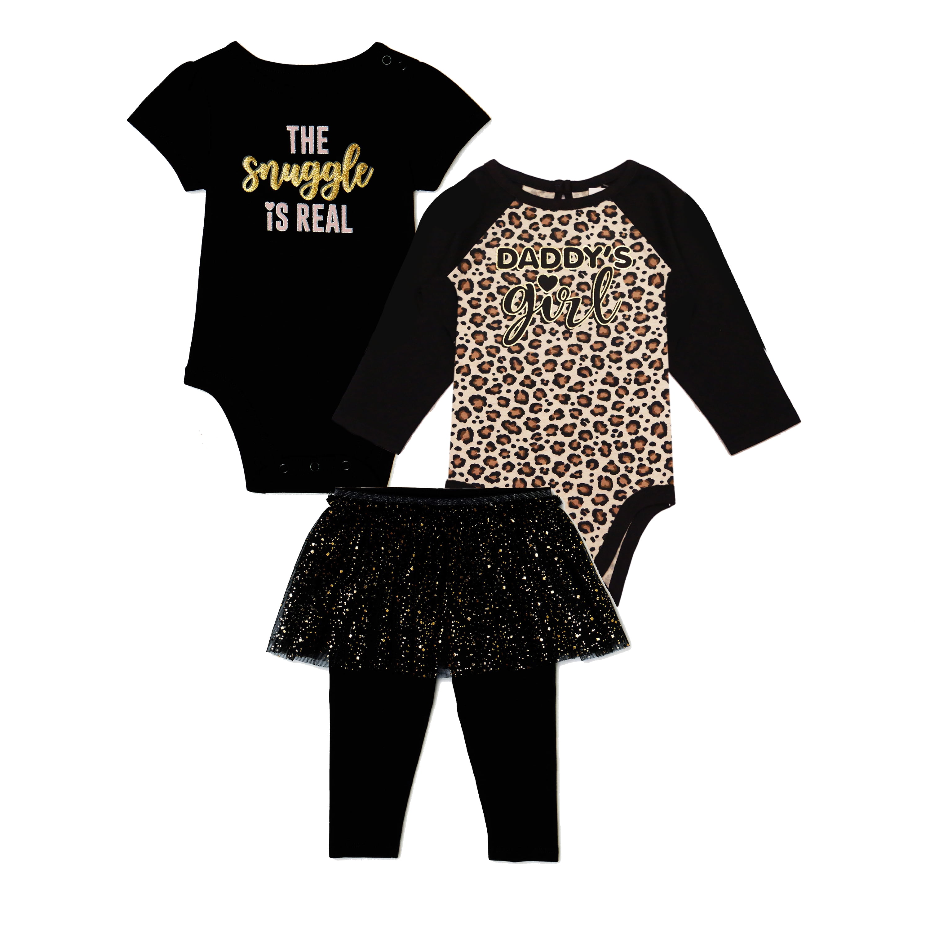 Garanimals Baby Girl Long & Short Sleeve Bodysuit, Skeggings Outfit Set ...