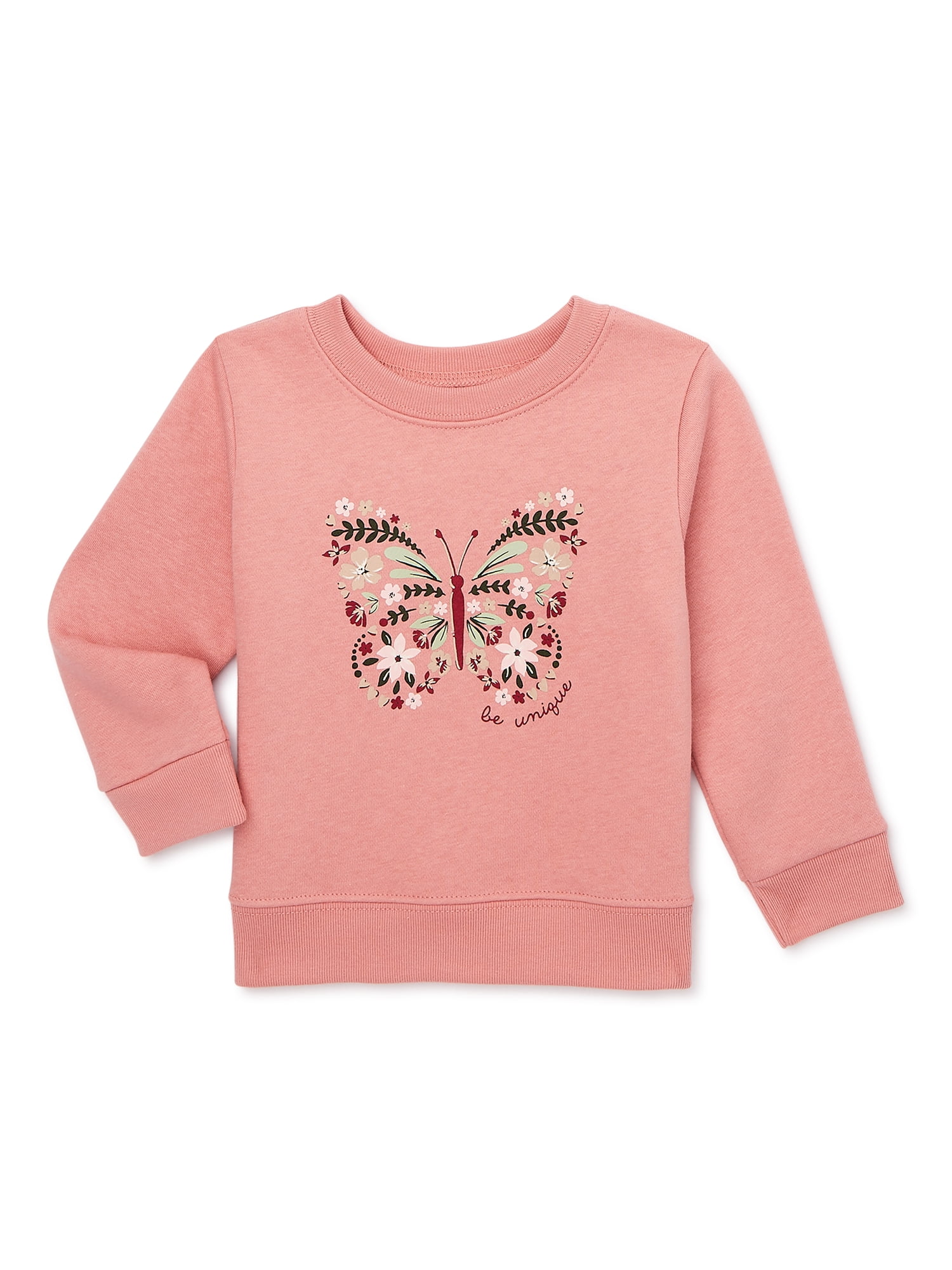Garanimals Baby Girl Long Sleeve Graphic Fleece Sweatshirt, Size 624