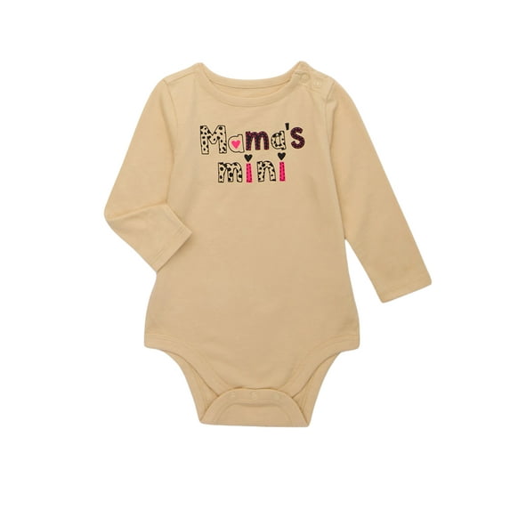 Garanimals Baby Girl Long Sleeve Graphic Print Bodysuit, Sizes 0M-24M