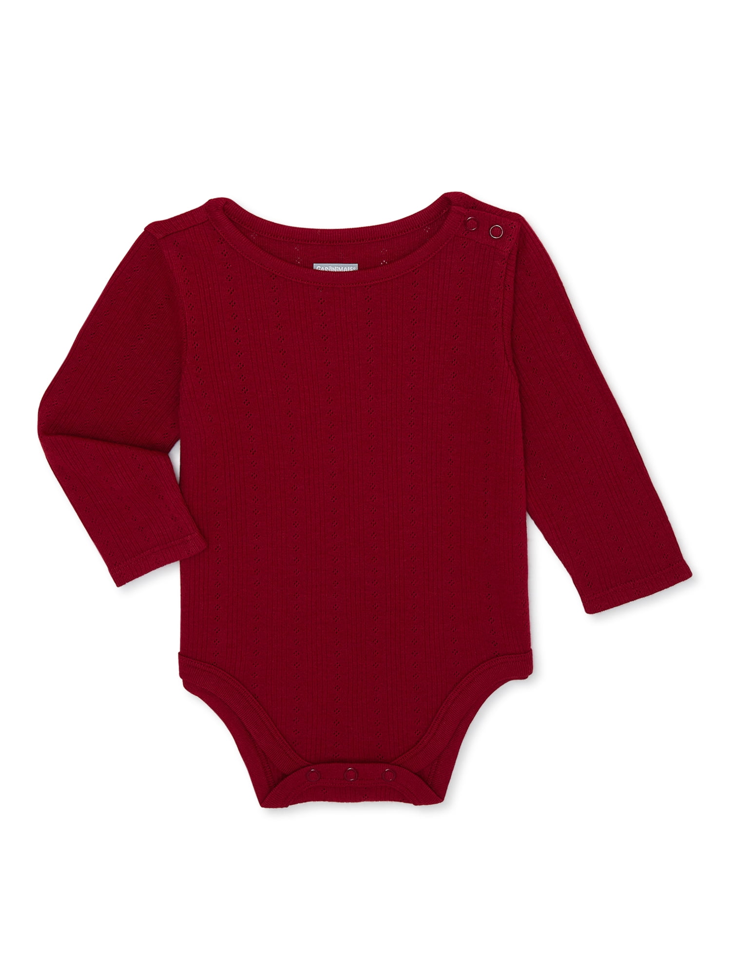 Garanimals Baby Girl Long Sleeve Pointelle Bodysuit, Sizes 0-24