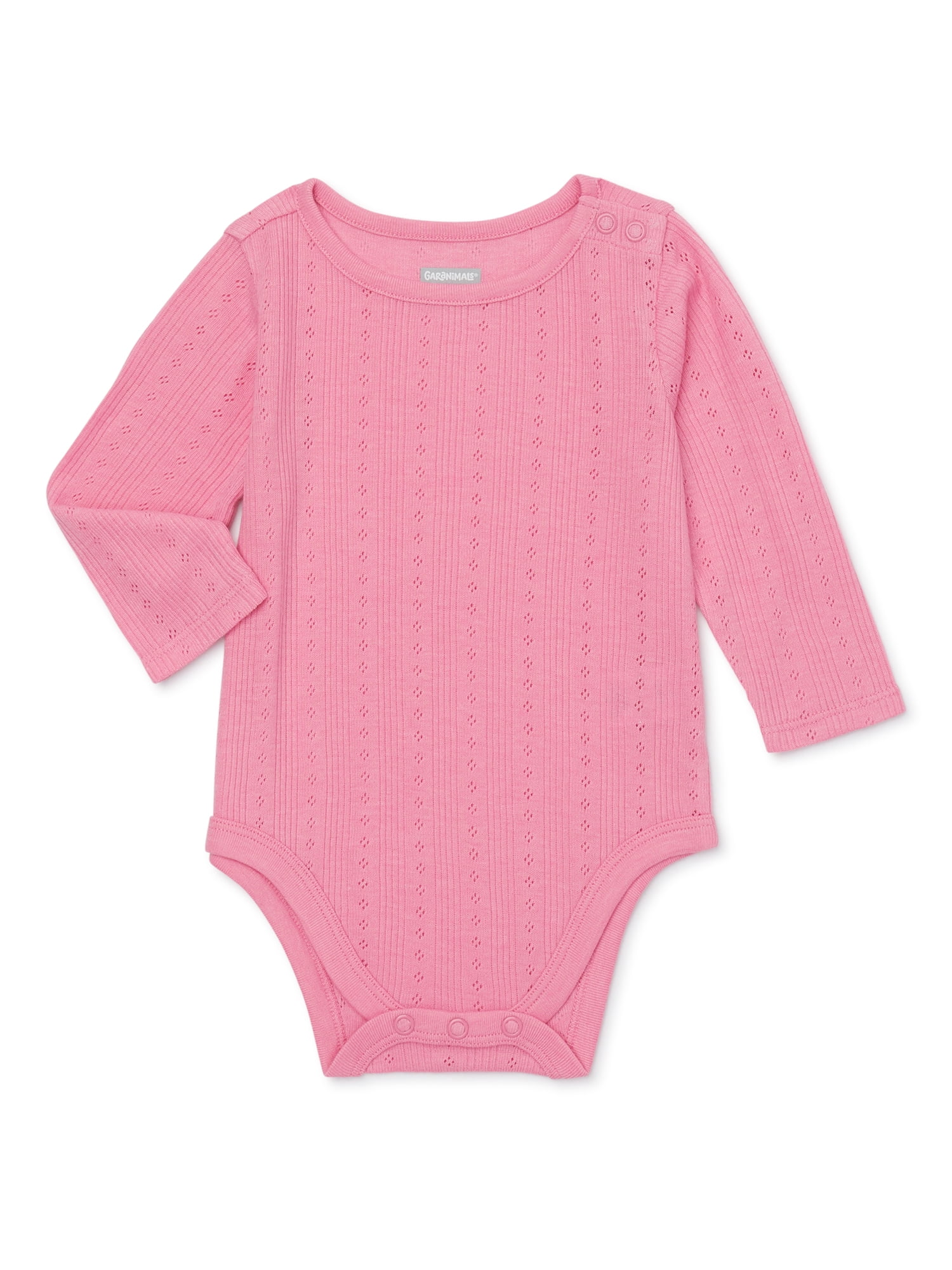 Garanimals Baby Girl Long Sleeve Pointelle Bodysuit, Sizes 024 Months