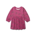 thumbnail image 1 of Garanimals Baby Girl Long Sleeve Printed Babydoll Dress, Sizes 0-24 Months, 1 of 3