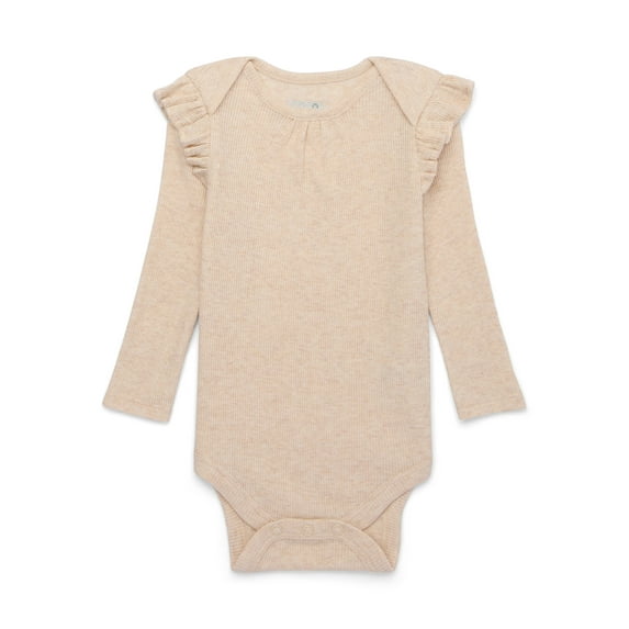 Garanimals Baby Girl Long Sleeve Rib Bodysuit, Sizes 0-24 Months
