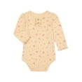 thumbnail image 1 of Garanimals Baby Girl Long Sleeve Thermal Henley Ruffle Bodysuit, Sizes 0-24 Months, 1 of 3