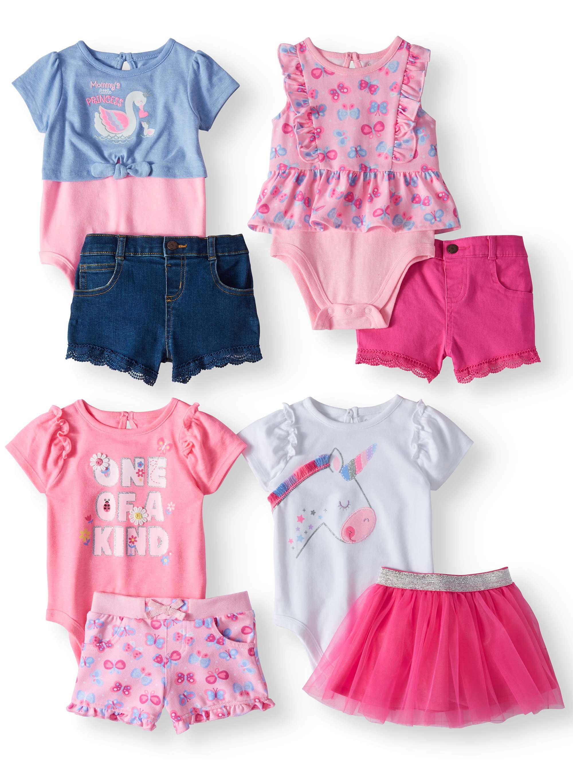 Garanimals Baby Girl Mix & Match Outfits KidPack Gift Box, 8pc Set