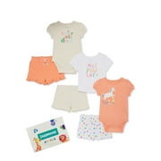 Garanimals Baby Girl Mix and Match Outfit Kid-Pack, 6-Piece, Sizes 0-24 Months