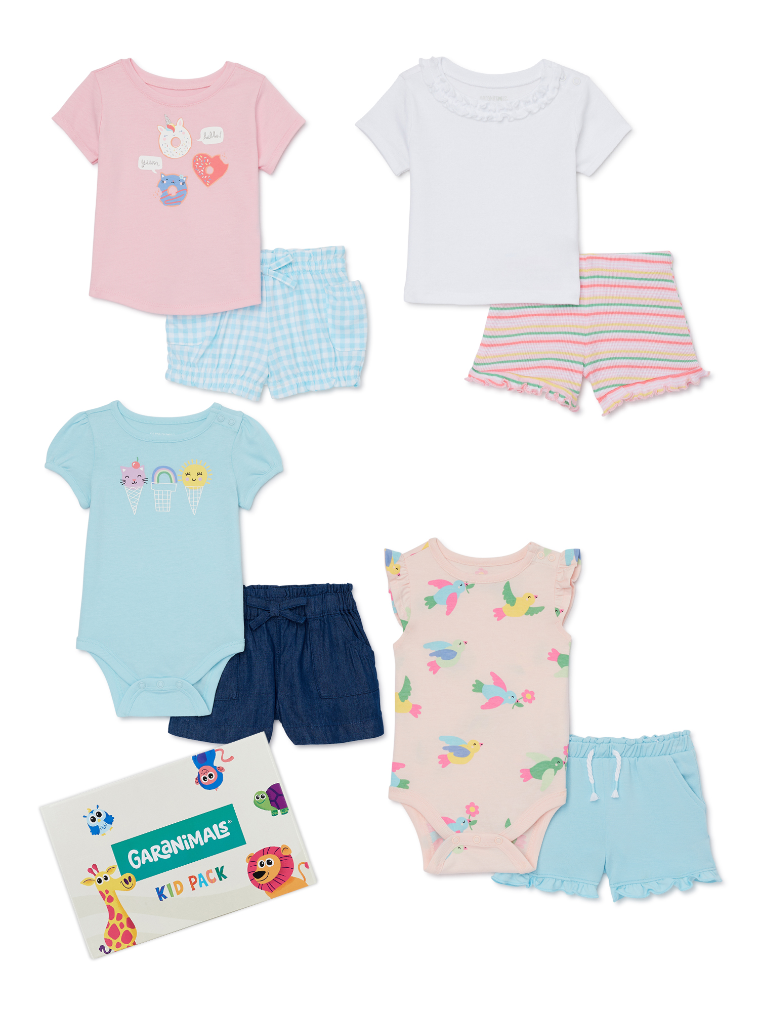 Garanimals Baby Girl Mix and Match Outfit Kid-Pack, 8-Piece, Sizes 0-24 Months - image 1 of 8
