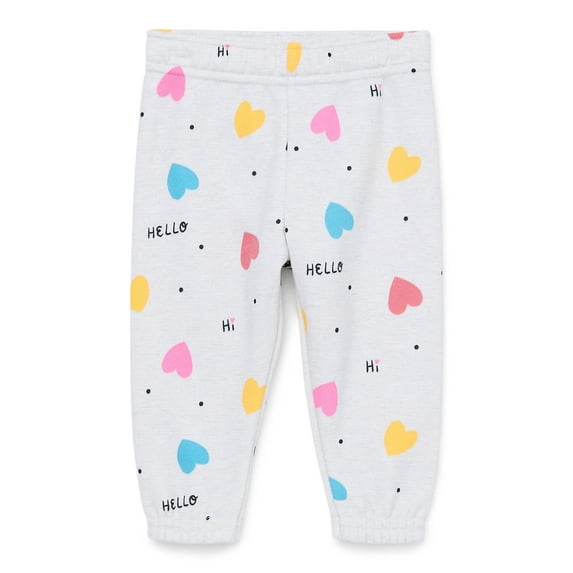 Garanimals Baby Girl Print Fleece Joggers, Sizes 6-/9 Months - 24 Months