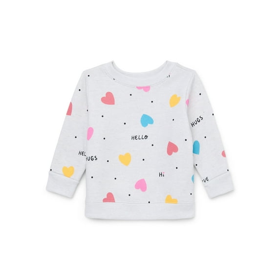 Garanimals Baby Girl Print Fleece Sweatshirt, Sizes 6/9-24 Months