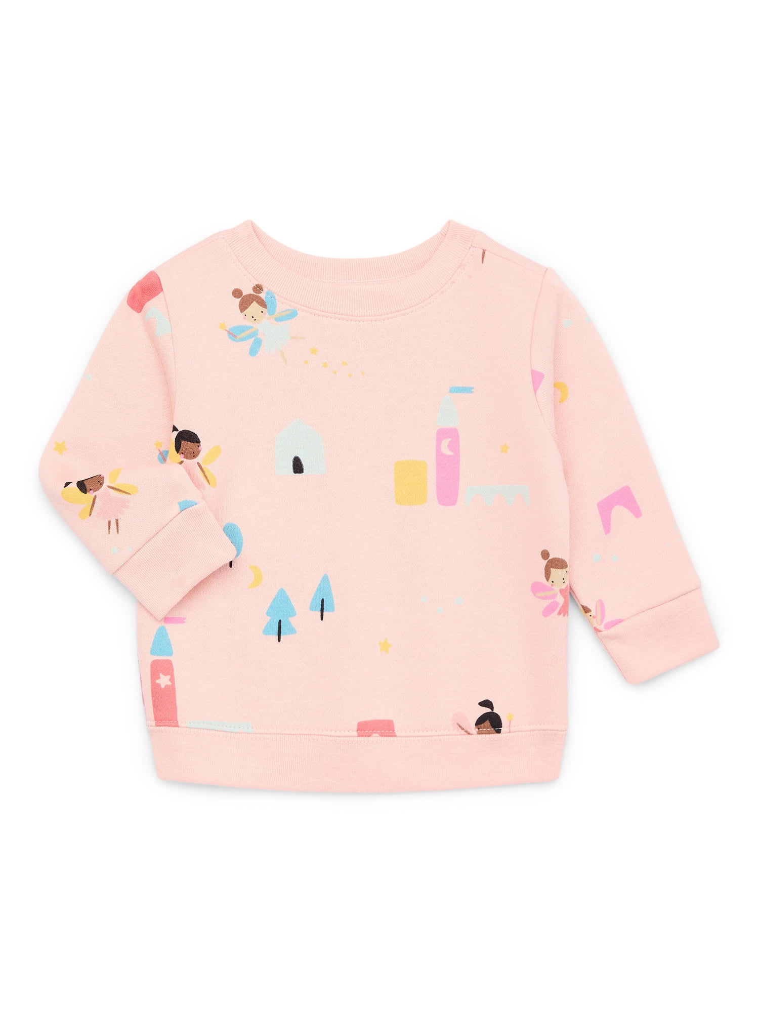 Garanimals Baby Girl Print Fleece Sweatshirt, Sizes 6/9-24 Months