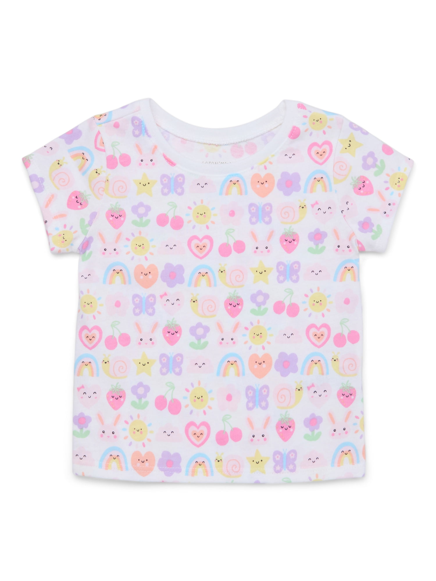 Garanimals Baby Girl Printed Tee with Short Sleeves, Sizes 0M-24M