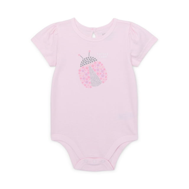 Garanimals Baby Girl Puff Cap Sleeve Graphic Bodysuit, Sizes 0-24 Months