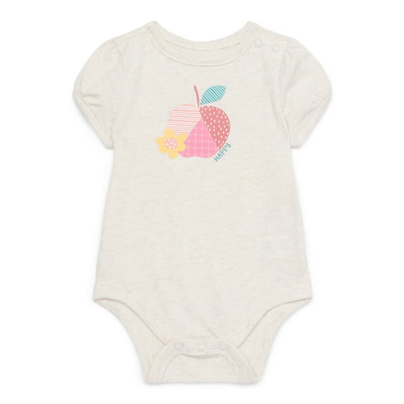 Garanimals Baby Girl Puff Short Sleeve Graphic Bodysuit, Sizes 0-24 Months