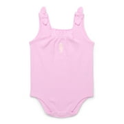 Garanimals Baby Boy Short Sleeve Ribed Bodysuit with Embroidery, Sizes 0-24 Months