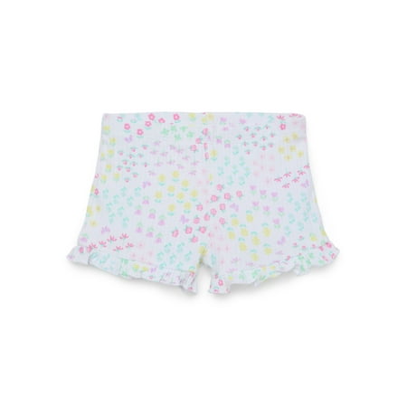 Garanimals Baby Girl Ruffle Edge Printed Rib Shorts, Sizes 0-24 Months