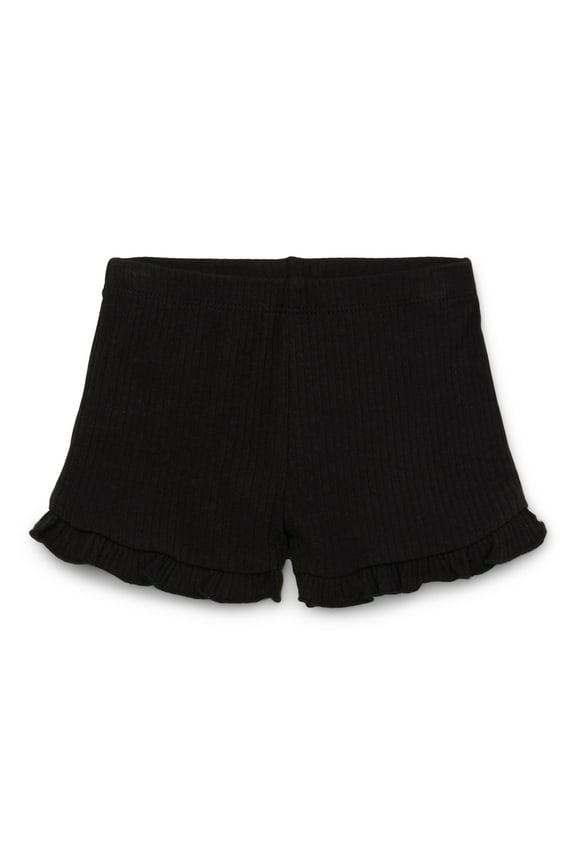 Baby Girl Rib Ruffle Edge Shorts, Sizes 0-24 Months