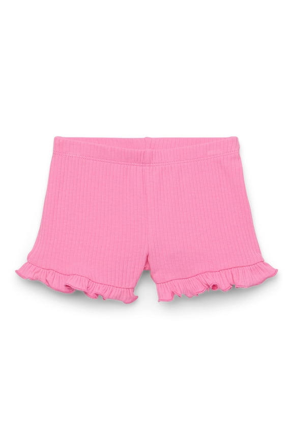 Baby Girl Rib Ruffle Edge Shorts, Sizes 0-24 Months