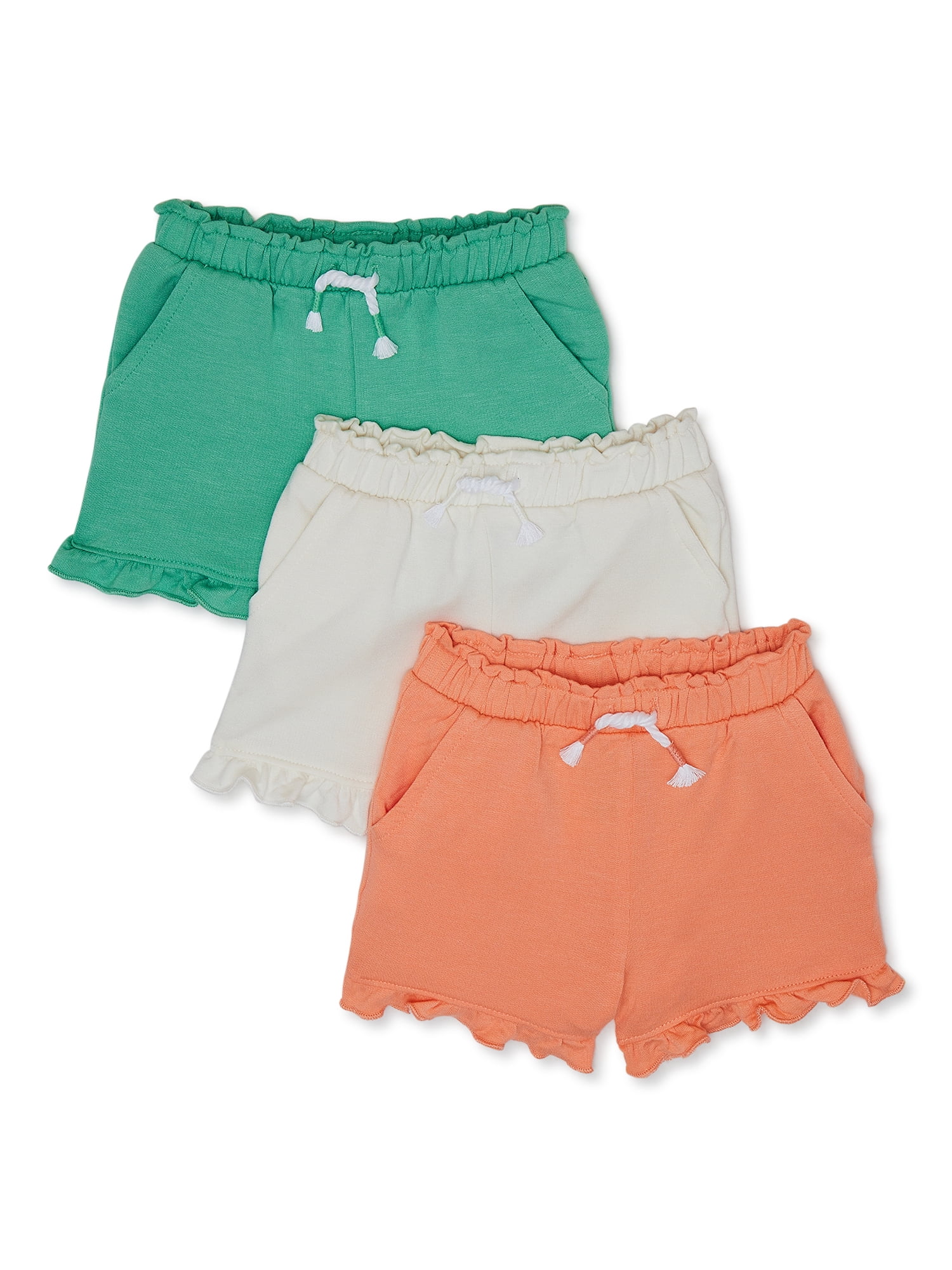 Garanimals Baby Girl Ruffle Shorts Multipack, 3Pack, Sizes 024 Months