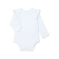thumbnail image 1 of Garanimals Baby Girls Ruffle Shoulder Ribbed Bodysuit with Long Sleeves, Sizes 0-24 Months, 1 of 3