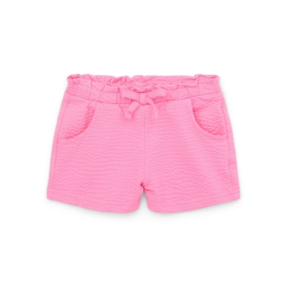 Garanimals Baby Girl Seersucker Paper Bag Waist Shorts with Pockets, Sizes 0-24 Months