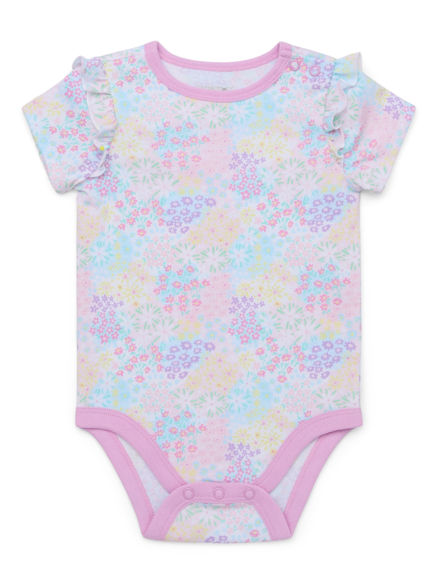 Garanimals Baby Girl Essentials Short Sleeve Bodysuits 4 Pack Sizes 0 24 Months