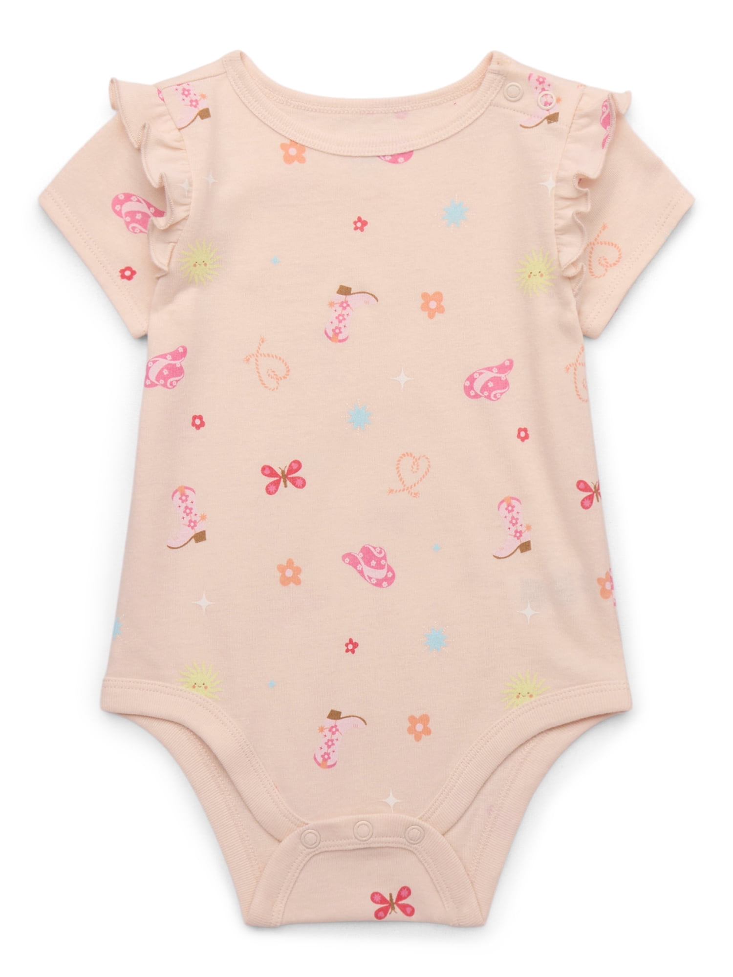 Garanimals Newborn Baby Boy, Girl & Unisex Cotton Short Sleeve Bodysuits, Sizes 0–24 Months, Single & 4-Pack