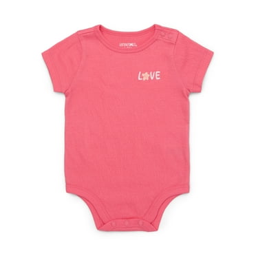 Garanimals Baby Girl Short Sleeve Crinkle Jersey Bodysuit, Sizes 0-24 Months