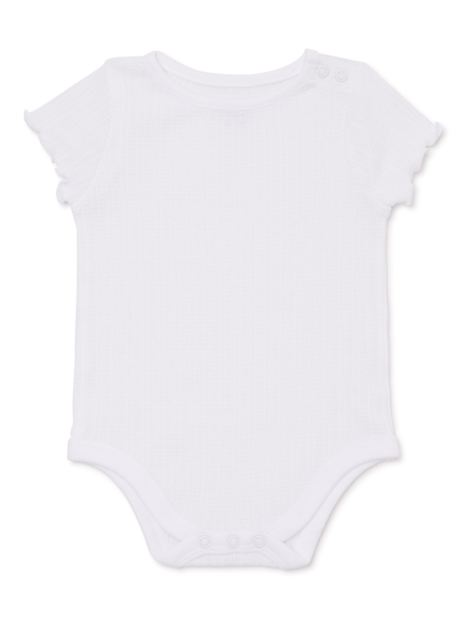 Garanimals Baby Girl Short Sleeve Pointelle Solid Bodysuit, Sizes 024