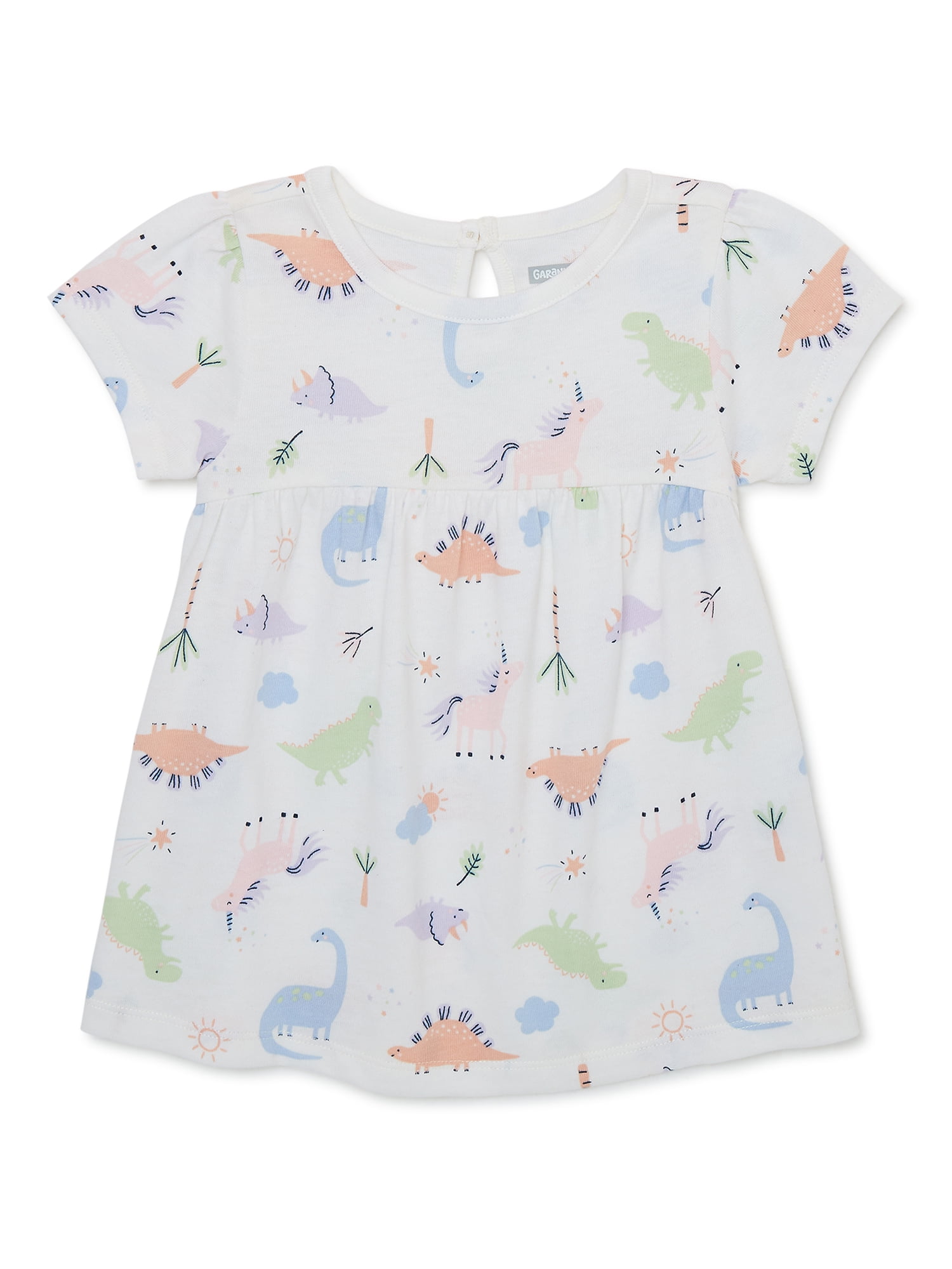 Garanimals Baby Girl Short Sleeve Print Dress, Sizes 0-24 Months